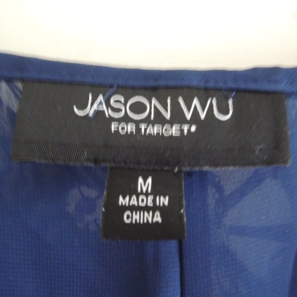 Jason Wu for Target Navy Blue Floral Chiffon Dress M - Picture 9 of 12